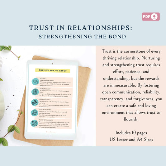Pillars of Trust Workbook – Printable Couples Counseling & Relationship Therapy Guide to Rebuild and Strengthen Trust