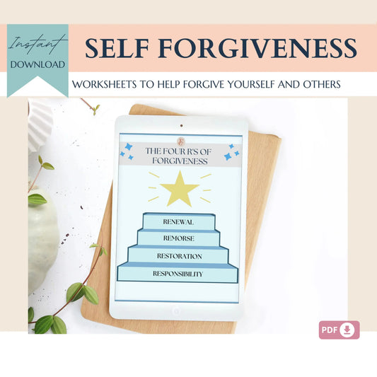 Self-Forgiveness Workbook – Printable Healing Worksheets for Letting Go, Self-Worth & Inner Peace