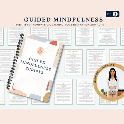 Guided Mindfulness Scripts – 20 Printable Meditation Guides for Calm, Sleep, Compassion & Emotional Balance