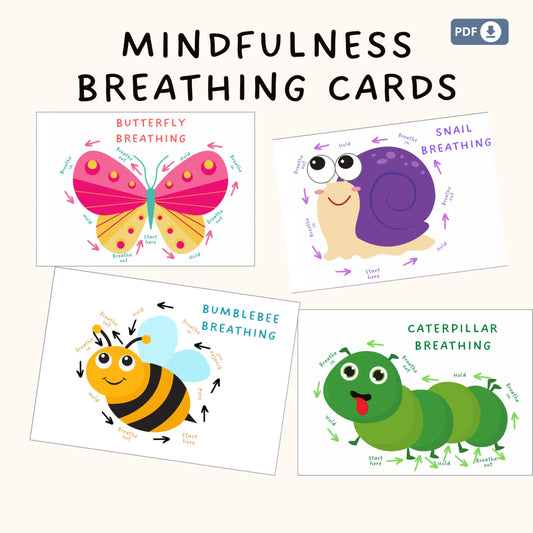 Bug Breathing Mindfulness Cards for Kids – Printable Calm-Down Tools & Breathing Exercises for Emotional Regulation