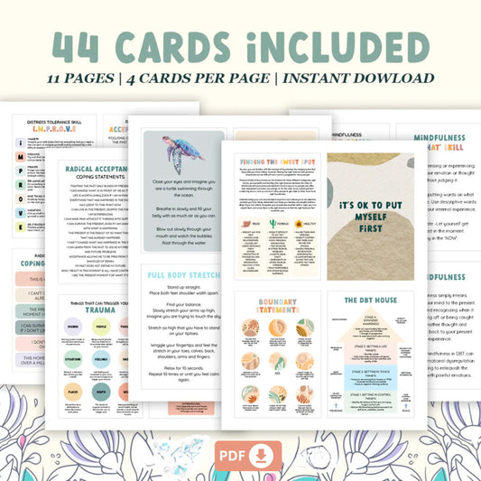 DBT Coping Skills Cards – Your Path to Peace, Regulated Emotions, and a Successful Life