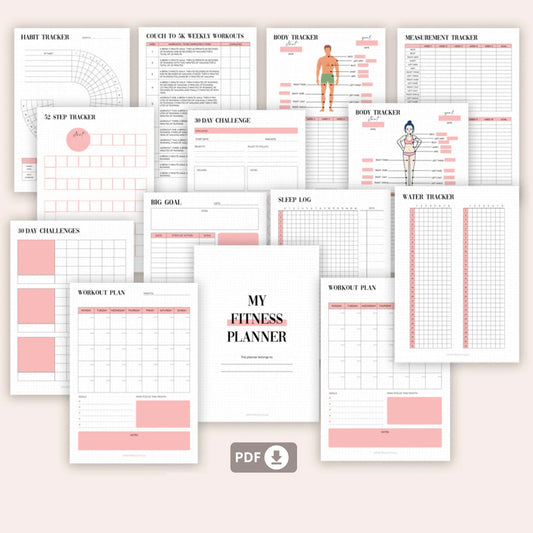 Bullet Journal Printable – Health & Fitness Planner 🏋️‍♀️✨