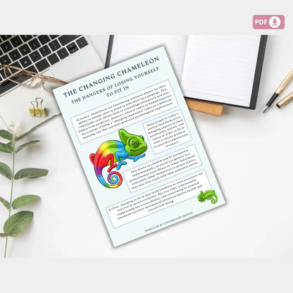 The Changing Chameleon Workbook | Be Your True Self | Self-Acceptance & Identity Reflection