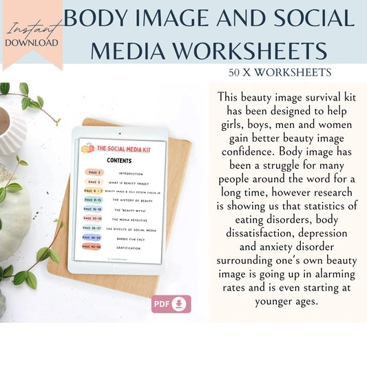 Social Media Survival Kit – Printable Body Image & Confidence Worksheets for Teens