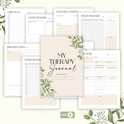 Mental Health Journal Bundle – Anxiety, Self-Care, and Therapy Tools 🌟✨