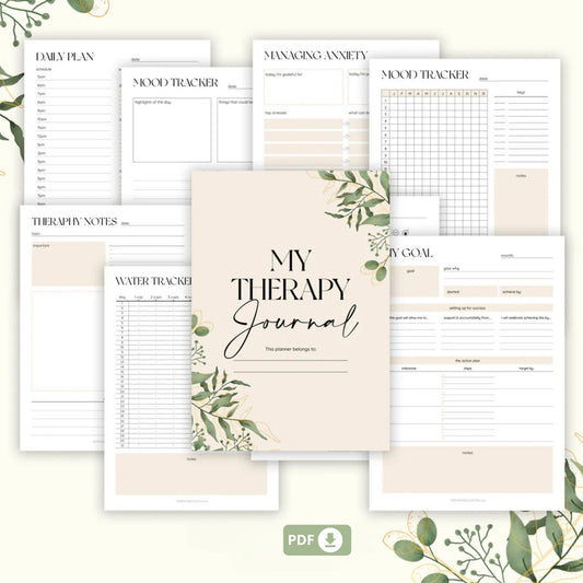 Mental Health Journal Bundle – Anxiety, Self-Care, and Therapy Tools 🌟✨