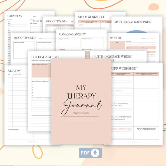 Anxiety & Mental Health Journal Bundle – Your Tool for Self-Care, Stress Management, and Emotional Healing