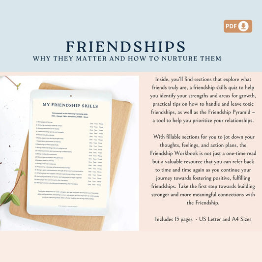Friendship Skills Workbook – Printable Guide to Building, Navigating & Nurturing Healthy Relationships