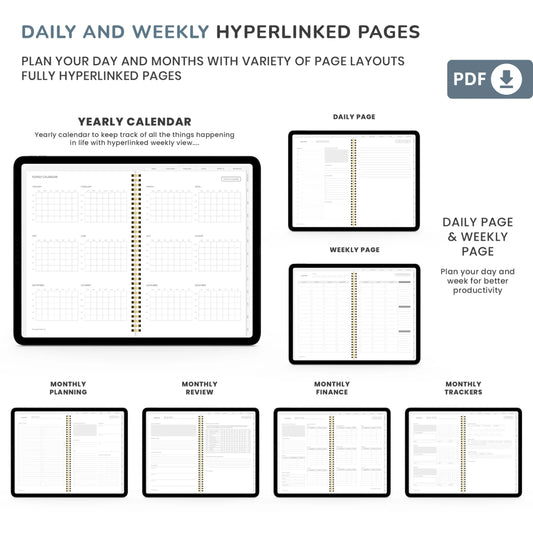 Modern Neutral Minimal Digital Planner – Stay Organized and Productive 📱✨