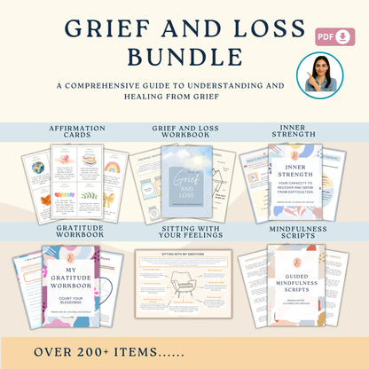 Grief and Loss Resource Bundle – Printable Healing Worksheets, Mindfulness Tools & Emotional Support Activities