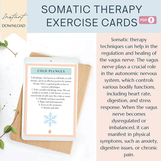 Somatic Therapy Exercise Cards – Vagus Nerve Stimulation & Nervous System Regulation Tools