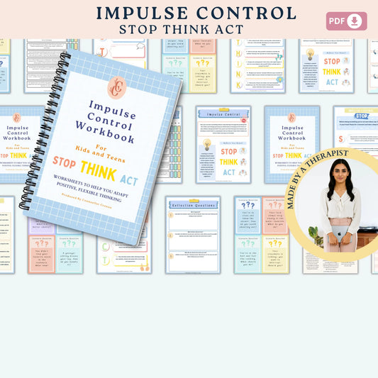 Impulse Control Workbook for Kids & Teens – 22 Printable Pages of Activities, Reflection & Self-Regulation Skills