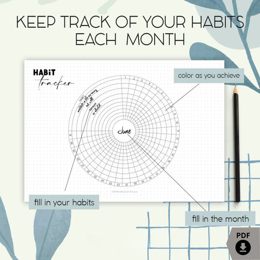 Bullet Journal Habit Tracker – Circle Tracker Printable 🔄✨