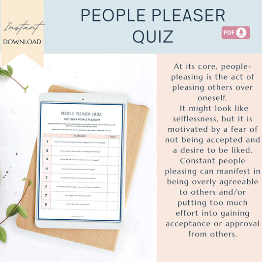 People Pleaser Quiz & Self-Discovery Workbook – Printable Tools to Understand People Pleasing, Perfectionism & Inner Child Triggers
