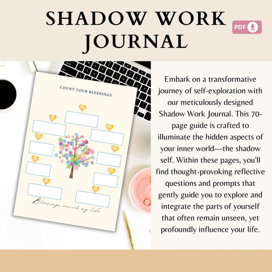 Shadow Work Journal – 70-Page Printable Guide to Self-Discovery, Healing & Emotional Growth