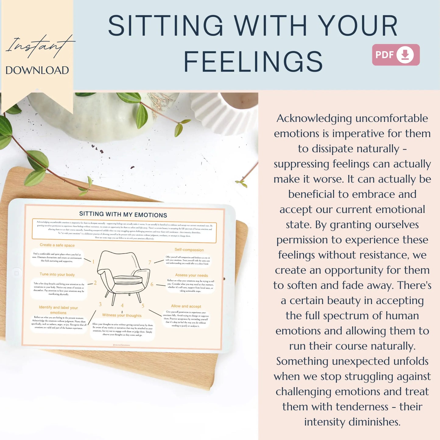 Sitting With Your Feelings – Printable Emotional Awareness & Regulation Worksheets