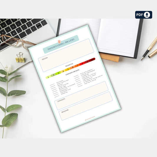 Panic Attacks Workbook & Infographics – Printable Therapy Worksheets for Identifying Triggers & Managing Anxiety