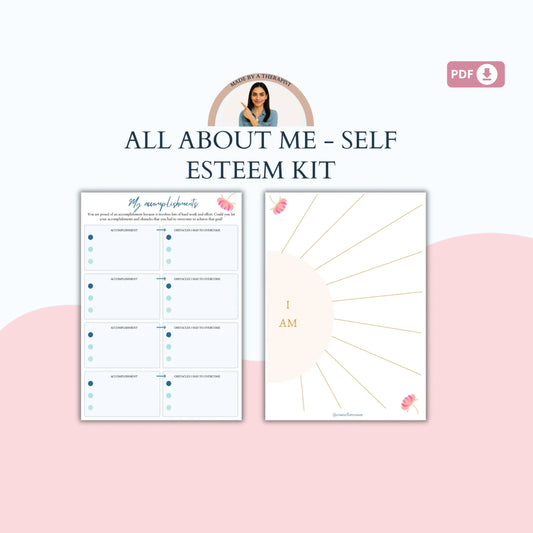 Self-Esteem Workbook – Printable All About Me, Values & Identity Worksheets for Teens & Adults