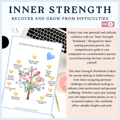 Inner Strength Worksheets – 36 Printable Pages to Build Confidence, Resilience, and Self-Awareness