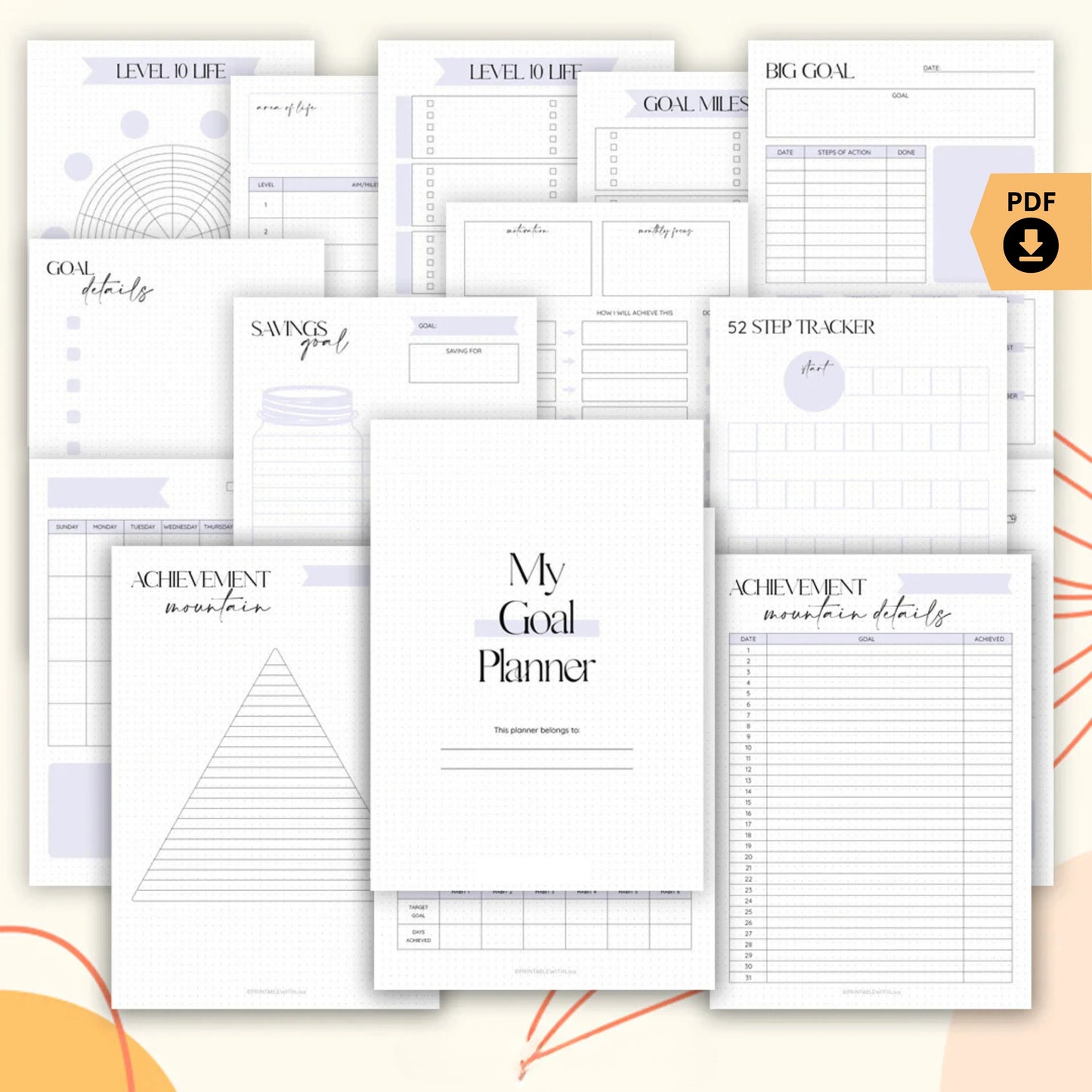 Bullet Journal Goal Planner Printable – Achieve Your Dreams with Clarity 🎯✨