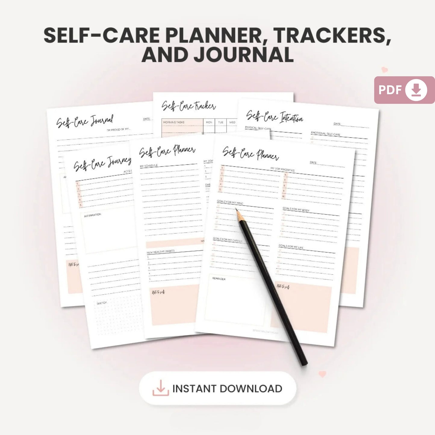 Self-Care Planner Printable – A Journey to Self-Love and Mental Wellness 💖✨