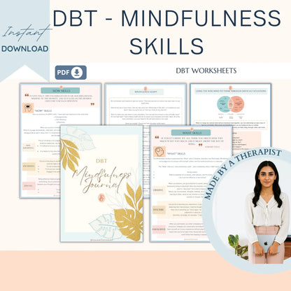 DBT Bundle – Printable Dialectical Behavioral Therapy Worksheets for Mindfulness, Emotional Regulation & Interpersonal Skills