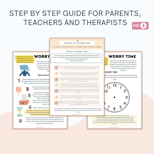 Worry Time for Kids – Printable Worksheets to Set Up Daily Worry Time & Emotional Expression