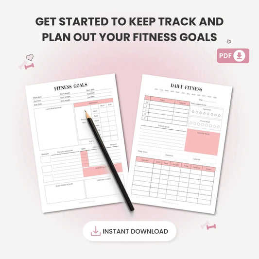 Fitness Planner Bundle Printable – Your Comprehensive Health & Wellness Tracker 🏋️‍♀️✨