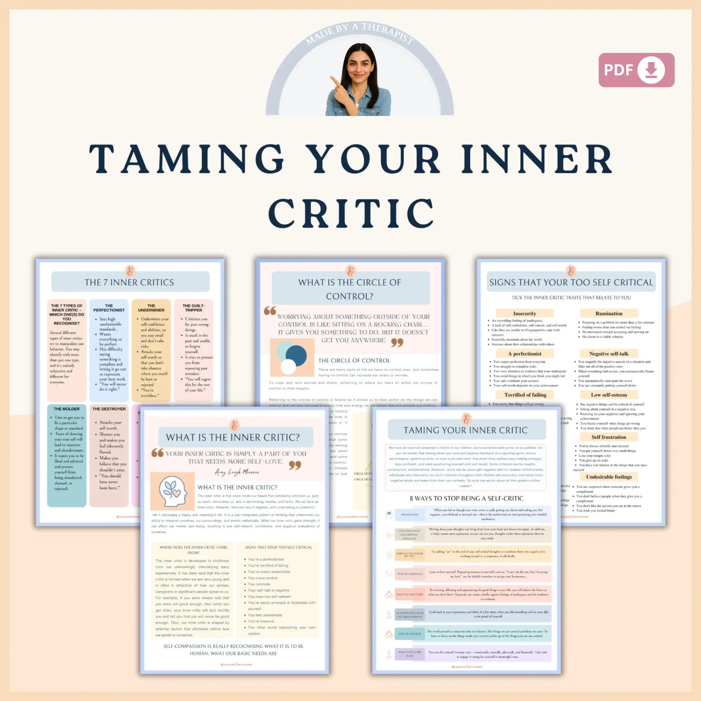 Inner Child Wounds Workbook Bundle – Printable Healing Worksheets for Reparenting, Attachment Repair & Emotional Recovery