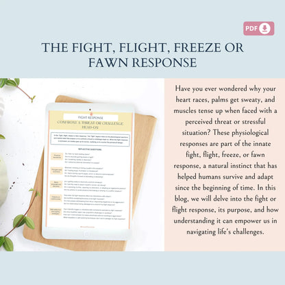 Fight, Flight, Freeze or Fawn Response | Brain Anatomy & Stress Response Workbook