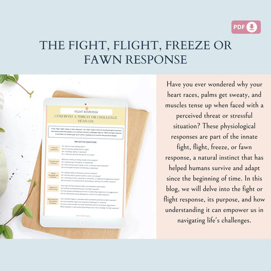 Fight, Flight, Freeze or Fawn Response | Brain Anatomy & Stress Response Workbook