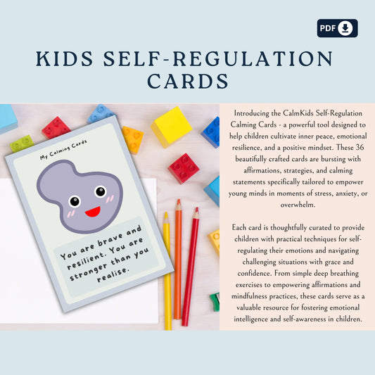 Kids Self-Regulation Calming Cards – 36 Printable Tools for Mindfulness, Coping & Emotional Balance