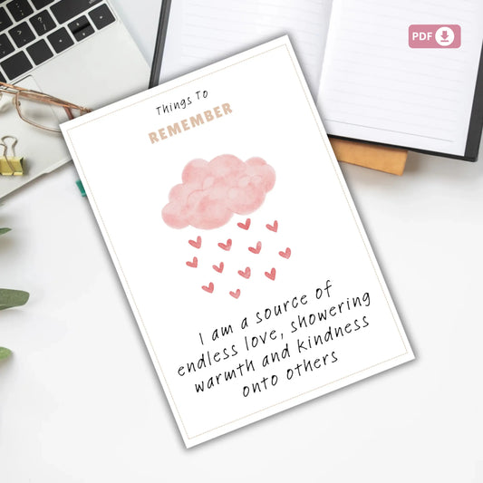 Positive Watercolor Affirmation Cards – 40 Printable Daily Affirmations for Joy, Mindfulness & Self-Love
