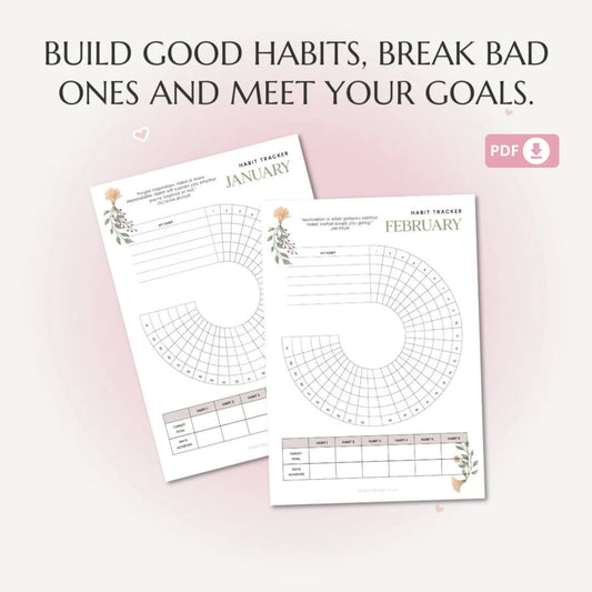 Circle Daily Habit Tracker – 12-Month Printable Tracker 🌈✨