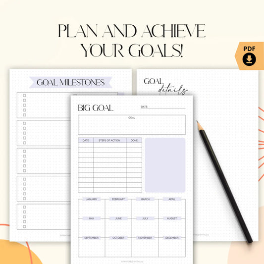 Bullet Journal Goal Planner Printable – Achieve Your Dreams with Clarity 🎯✨
