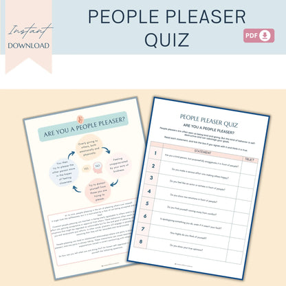 People Pleaser Quiz & Self-Discovery Workbook – Printable Tools to Understand People Pleasing, Perfectionism & Inner Child Triggers