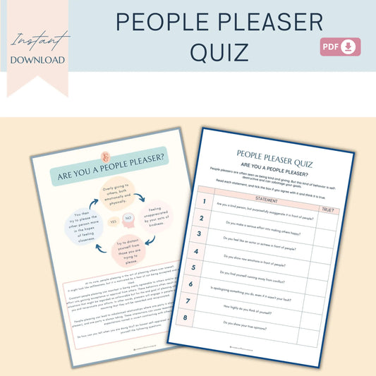 People Pleaser Quiz & Self-Discovery Workbook – Printable Tools to Understand People Pleasing, Perfectionism & Inner Child Triggers