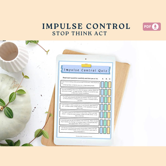 Impulse Control Workbook for Kids & Teens – 22 Printable Pages of Activities, Reflection & Self-Regulation Skills