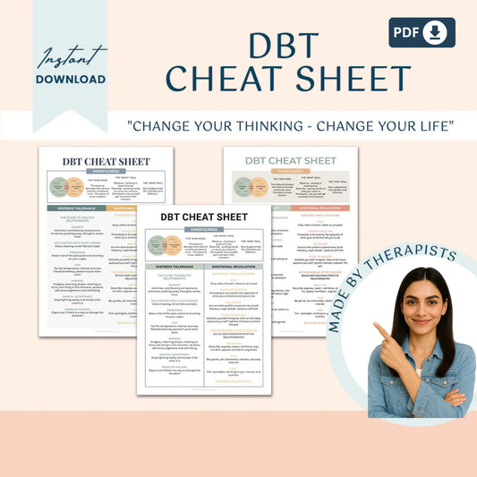 DBT Mega Bundle – Comprehensive Therapy Tools for DBT Skills, Worksheets, and Flashcards