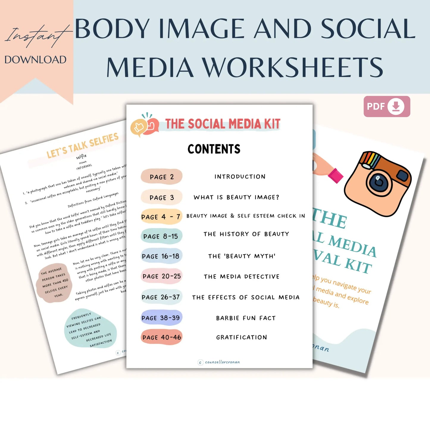 Social Media Survival Kit – Printable Body Image & Confidence Worksheets for Teens