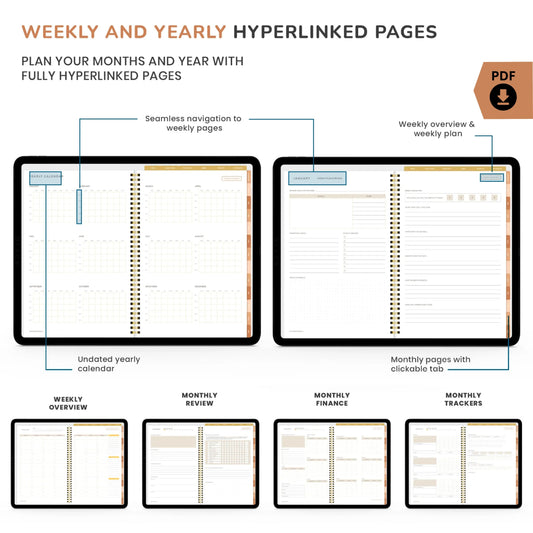 Boho Theme Digital Planner – Stay Organized in Style 🌿✨