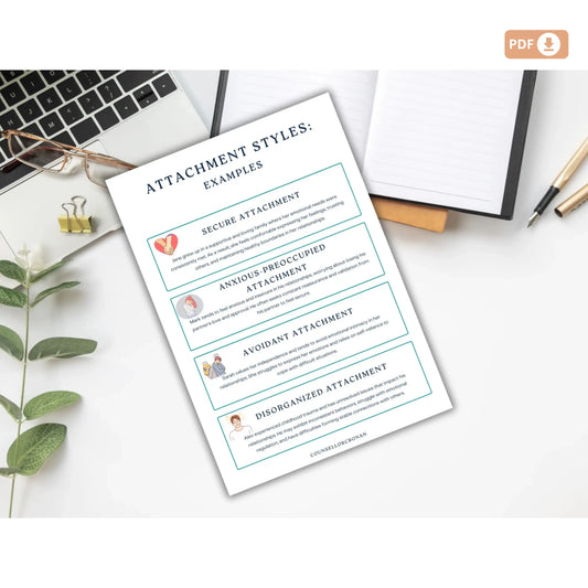 Attachment Styles Workbook – 15 Printable Pages to Explore Relationship Patterns & Emotional Bonds