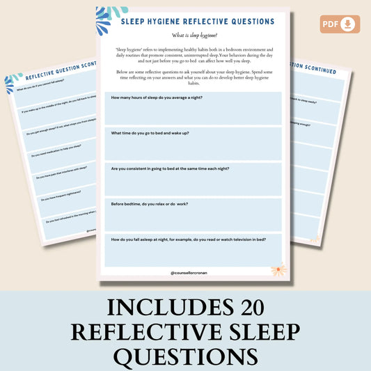 Sleep Hygiene Workbook – 14 Printable Worksheets to Improve Sleep Quality & Mental Wellness