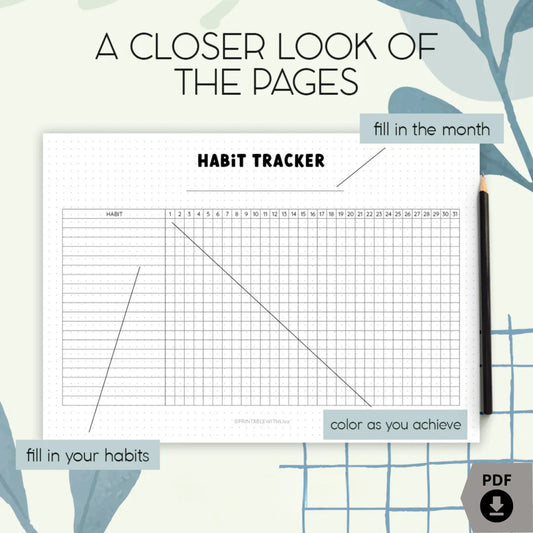 Bullet Journal Habit Tracker – Circle Tracker Printable 🔄✨