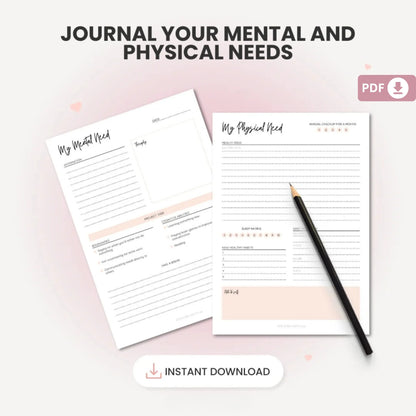 Self-Care Planner Printable – A Journey to Self-Love and Mental Wellness 💖✨