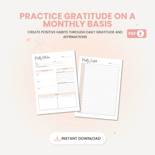 Gratitude Journal Printable Bundle – Manifest Wellness and Mindfulness 🌟✨