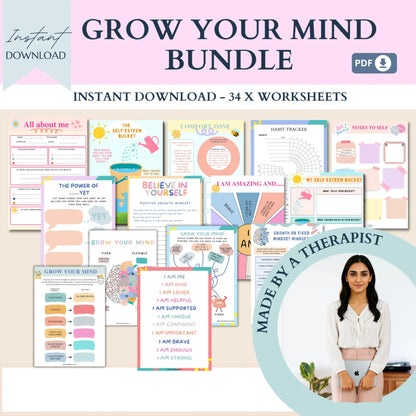 Kids Essential Life Skills Bundle – Printable Therapy Worksheets for Emotional Growth, Resilience & Daily Wellness