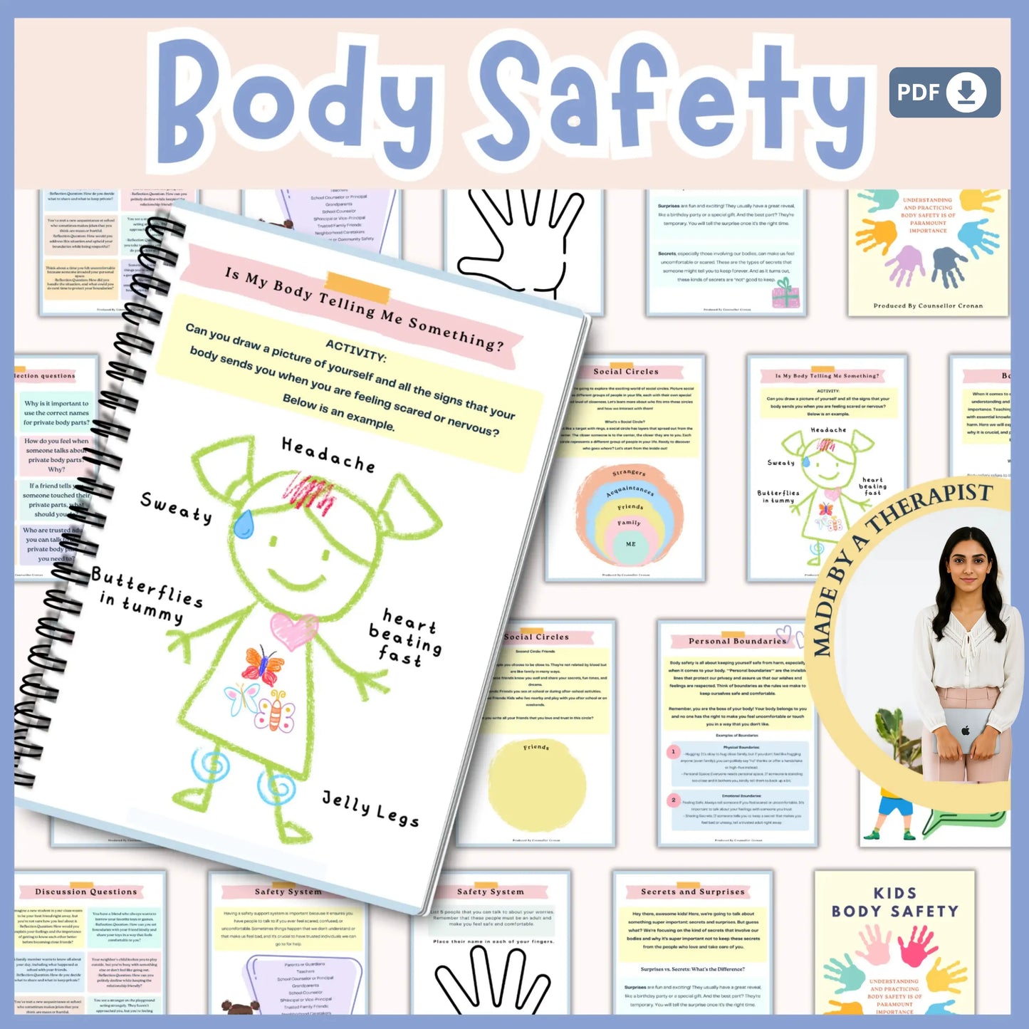 Counseling Workbook Bundle for Kids – 6 Printable Resources for Emotional Wellness, Executive Functioning & Self-Regulation