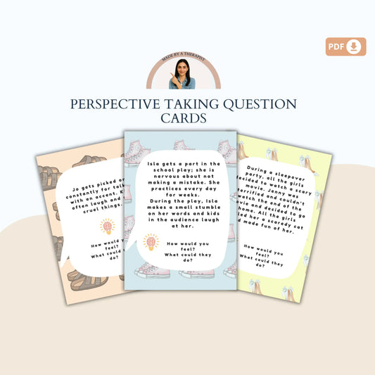 Walking in Their Shoes – Perspective Taking & Empathy Worksheets for Kids Group Therapy