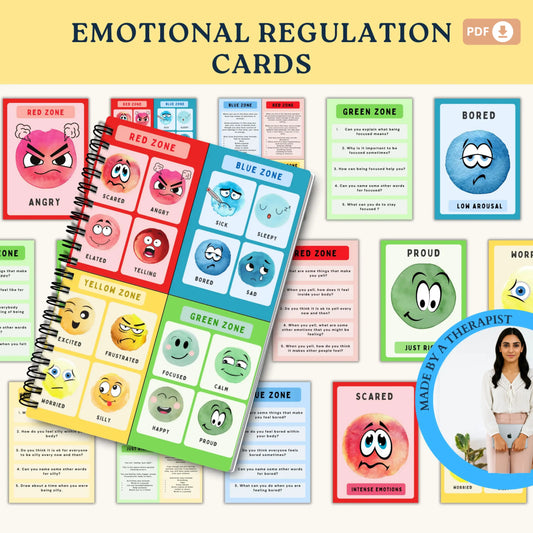 Zones of Self-Regulation Flash Cards for Kids
